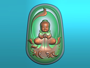 【寶寶佛】浮雕系列 翡翠吊墜雕刻機電腦精雕圖