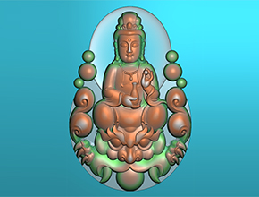 【玉雕觀音】浮雕系列 玉石雕刻機電腦精度圖下