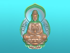 【光環觀音】玉石吊墜雕刻玉雕大師圖案大全