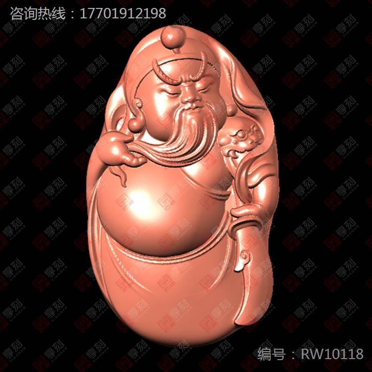 立體小關公手把件圖紙