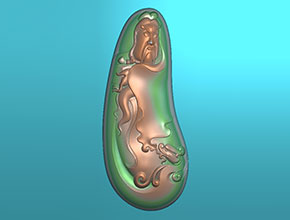 關公雕刻翡翠掛件玉雕圖-享刻玉雕機圖
