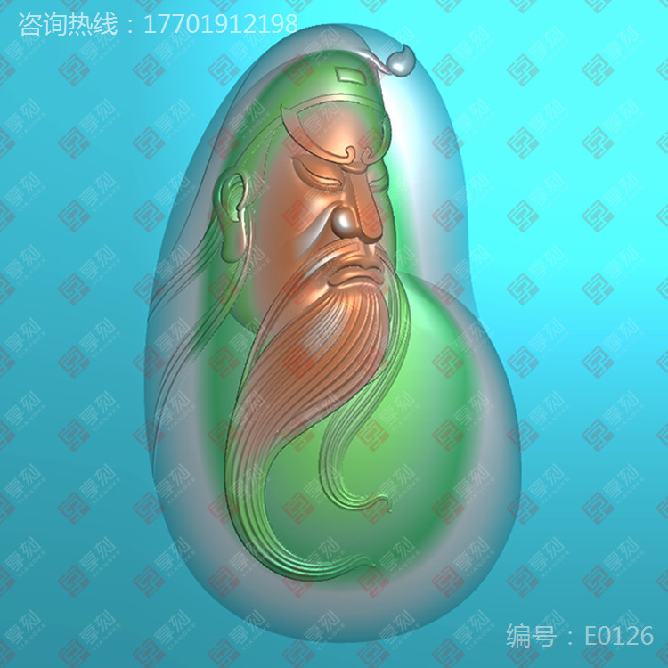 關羽玉石雕刻精雕圖