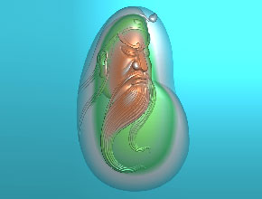 關羽玉石雕刻精雕圖-享刻玉雕機廠家