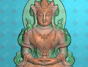 初學玉雕雕刻圖案-正裝翡翠觀音