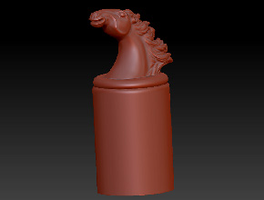 立體印章雕刻練習圖案-馬頭印章