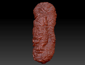 電腦玉雕機精雕圖庫中心_麒麟手把件玉雕圖