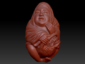 人物橄欖核玉石精雕圖下載_核雕圖