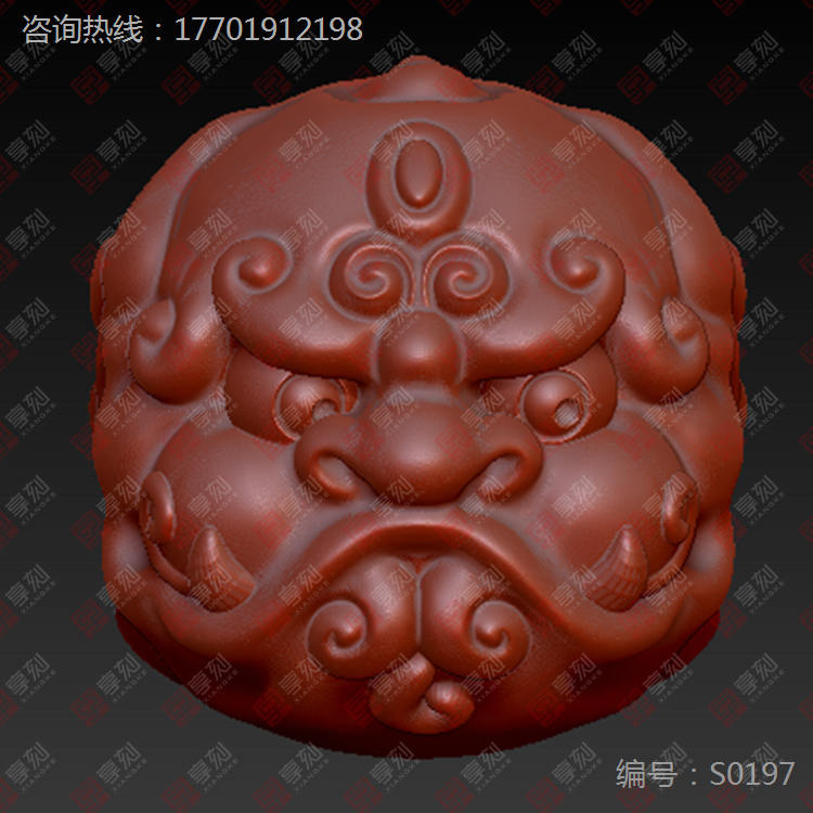 獸面珠子雕刻圖案