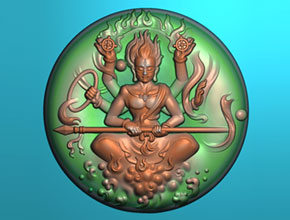 哪吒玉牌精雕圖-電腦玉雕機精度圖庫中心