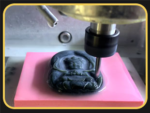 雕刻機(jī)玉雕碧玉料浮雕寶寶佛牌