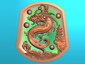 仿古龍-玉雕機數控精雕圖庫，翡翠圖紙