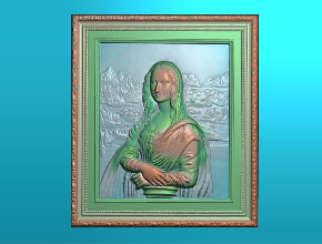 蒙羅麗莎浮雕圖_玉雕機加工工藝圖紙下載