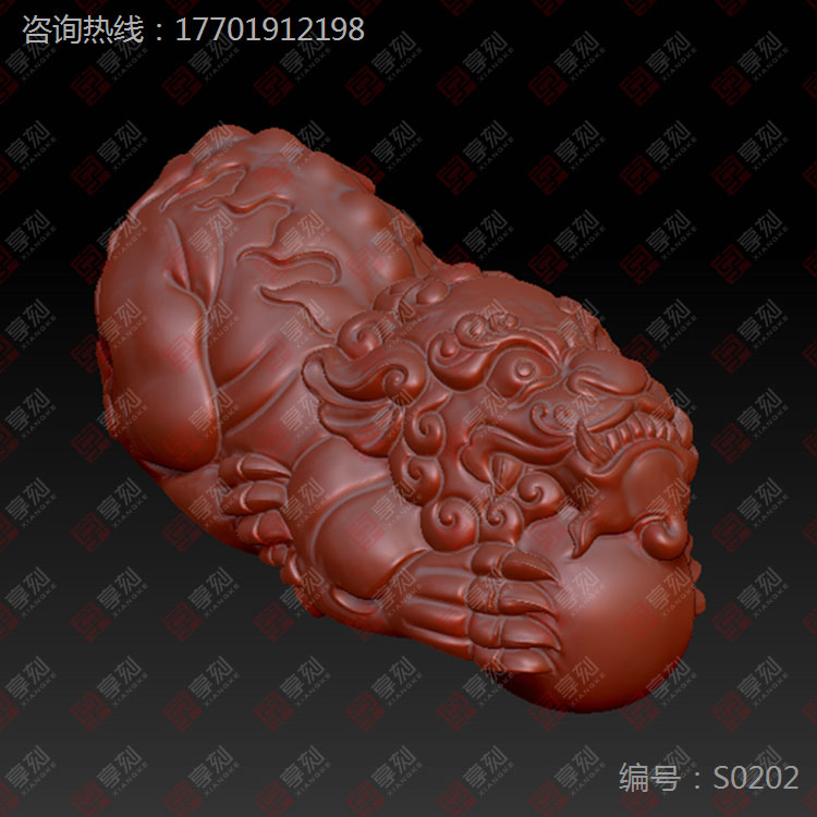 貔貅手把件精雕圖