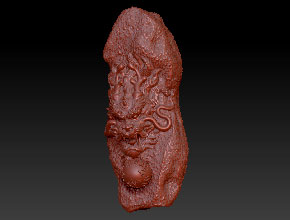 數控玉雕機精雕圖下載中心_龍吐珠手把件