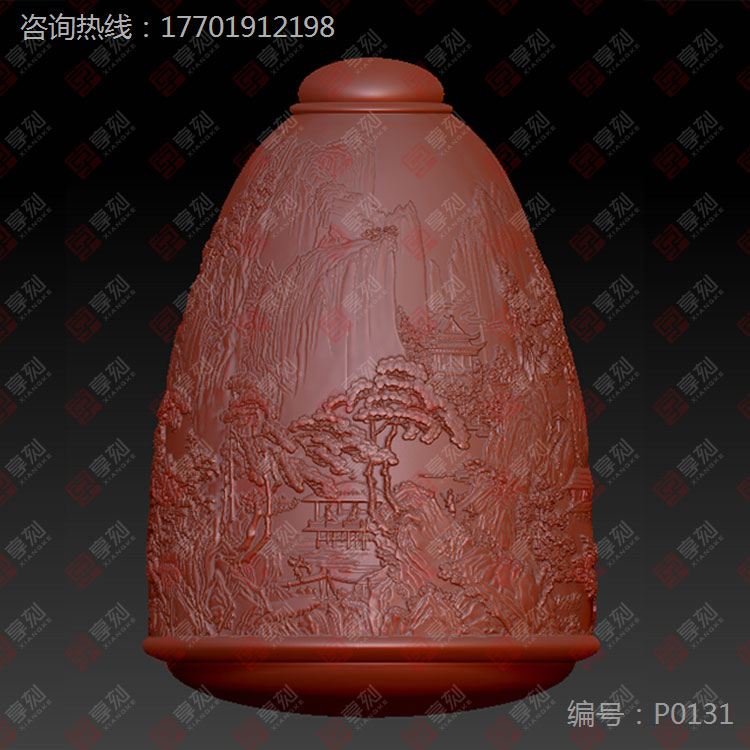 花瓶把件精雕圖