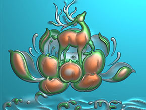 工藝品雕刻機-鹿系列工藝品精雕圖紙大全