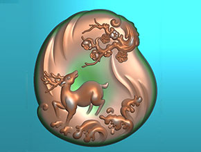 翡翠自動雕刻機-梅花鹿精雕圖案大全下載