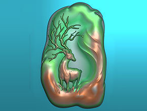 玉石電腦加工機_冰種翡翠鹿玉雕圖紙大全