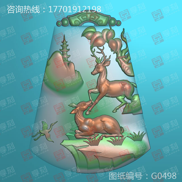 鹿玉雕雕刻電腦圖