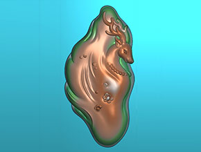 隨型翡翠鹿精雕圖下載_廣州享刻玉雕機廠家
