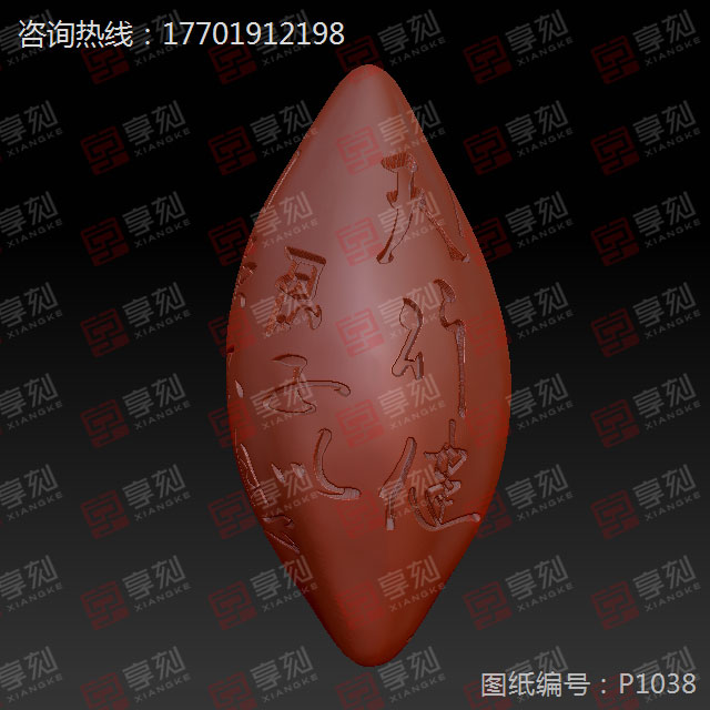 橄欖核電腦模型圖