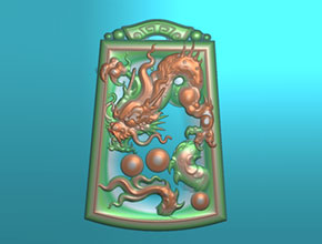 全自動玉石雕刻機雕刻翡翠龍牌專欄圖紙下載