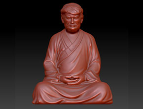 特朗普人物立體精雕圖_全自動玉石雕刻機工藝品