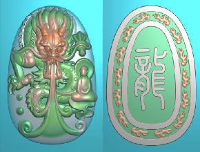 享刻玉石雕刻龍牌電腦精雕圖庫_多功能玉石雕刻