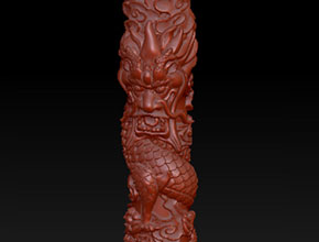 翡翠龍柱吊墜電腦精雕圖紙_玉石雕刻工具生產廠