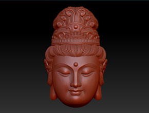 立體觀音菩薩頭精雕圖_小型工藝品雕刻機