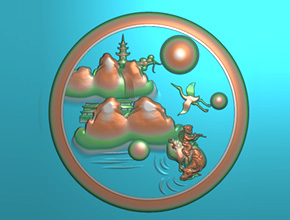 翡翠山水牌_精品玉雕工具數控雕刻玉雕圖紙下載