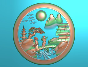 好看的翡翠山水牌雕刻圖案_玉雕機廠家享刻科技