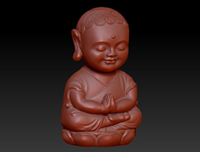 立體小佛公擺件玉石精雕圖案_立體玉雕機廠家