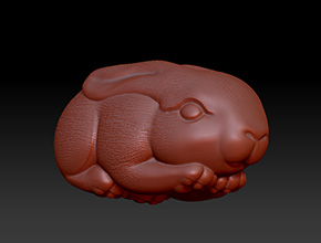 玉兔手把件精雕圖案_水晶電腦雕刻機廠家