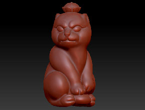 貓動物擺件工藝品精雕模型圖_享刻玉石加工設備