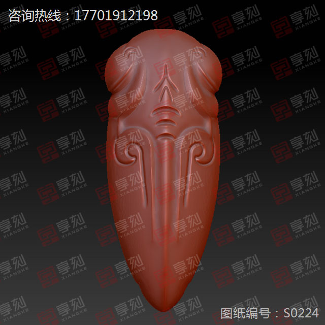 碧玉蟬玉雕雕刻圖案