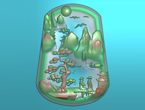 山水玉石雕刻精雕圖紙下載中心_享刻玉石加工工