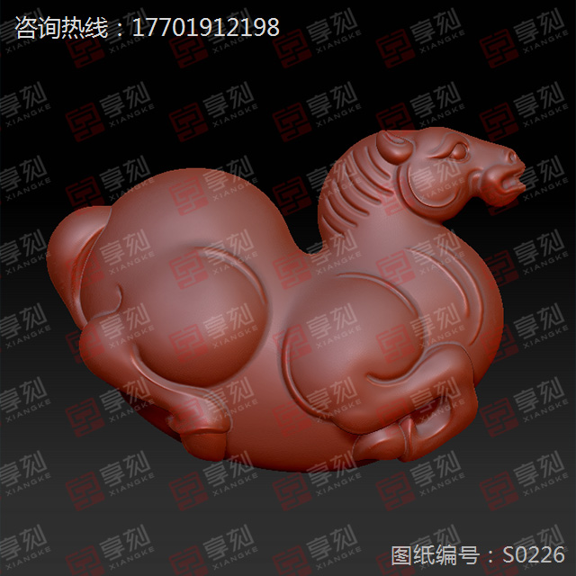 馬上成功立體吊墜雕刻圖