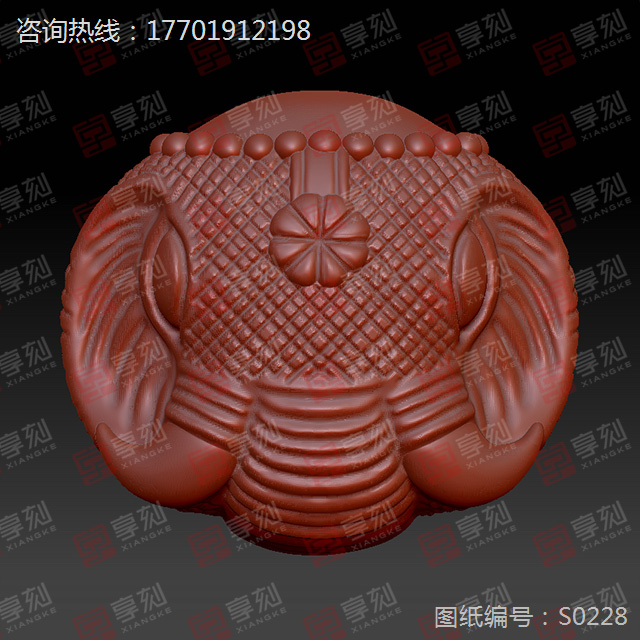 立體圣象吊墜精雕圖紙