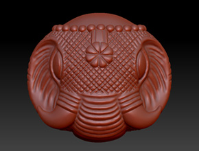 立體圣象吊墜精雕圖_瑪瑙翡翠琥珀雕刻機廠家