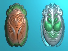 享刻翡翠金蟬吊墜雕刻精雕圖_玉石雕刻機廠家