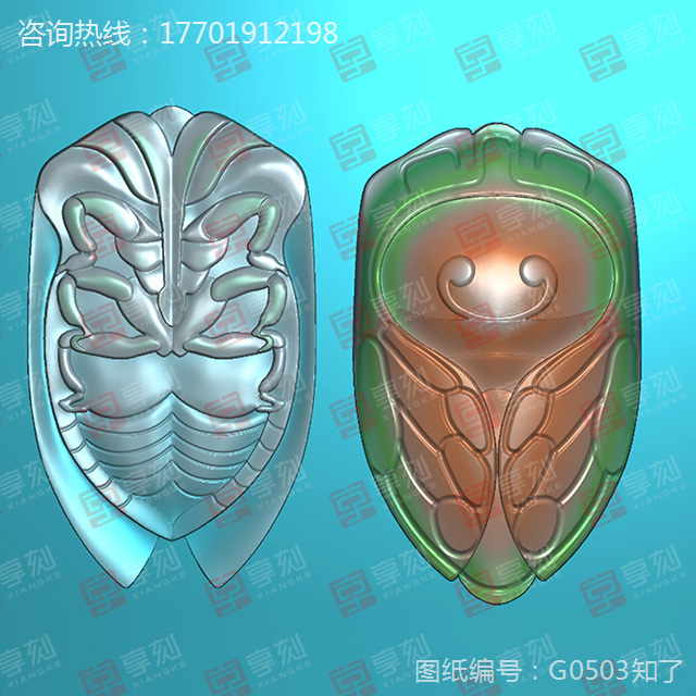 玉石雕刻金蟬精雕圖