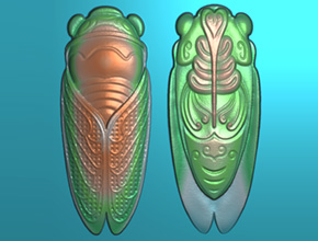 新款玉石金蟬精雕圖案_翡翠數控雕刻機廠家