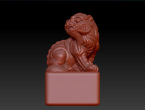 立體獅子印章精雕圖_機器雕刻玉多少錢一枚