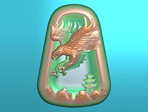 老鷹翡翠掛件電腦精雕圖_翡翠雕刻機廠家