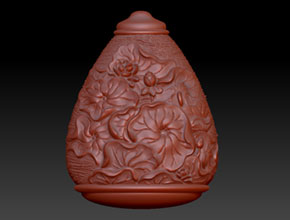 鼻煙壺玉石電腦雕刻精雕圖_享刻雕刻機廠家