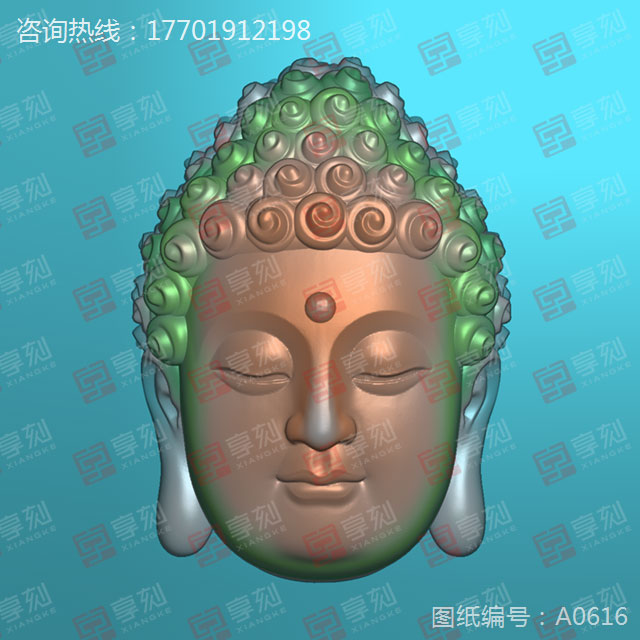 佛頭玉石雕刻圖案