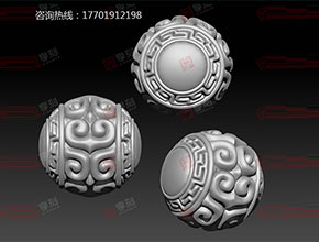 綠松回紋珠子電腦精雕圖_玉鼎享刻雕刻機廠家