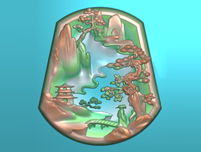 山水精雕玉雕圖紙下載_全自動玉石電腦雕刻機廠