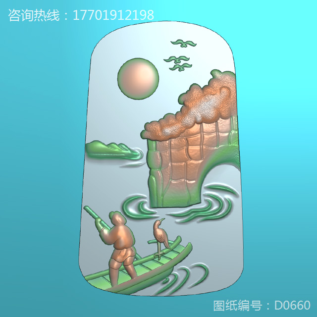 電腦玉雕機山水玉雕圖